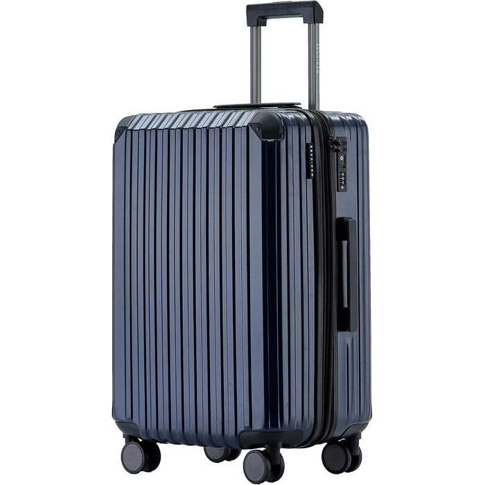 Замок для валізи TSA, набір валіз, дорожній набір, валіза з жорстким корпусом (темно-синій, великий кофр)
