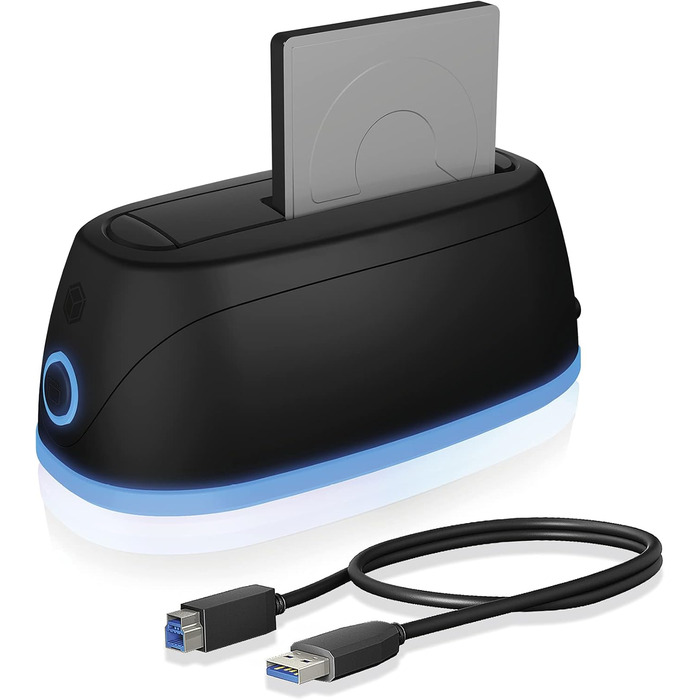 Док-станція ICY BOX для HDD/SSD USB 3.0 з RGB підсвічуванням, підтримка 2.5/3.5