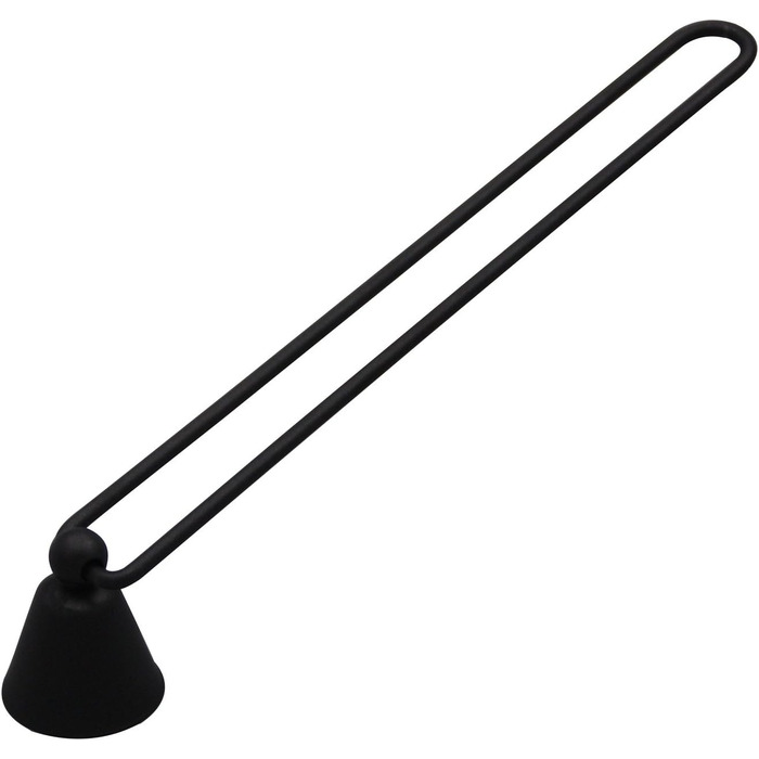 Viscacha candle snuffer and wick trimmer with long handle, matte black, stainless steel
