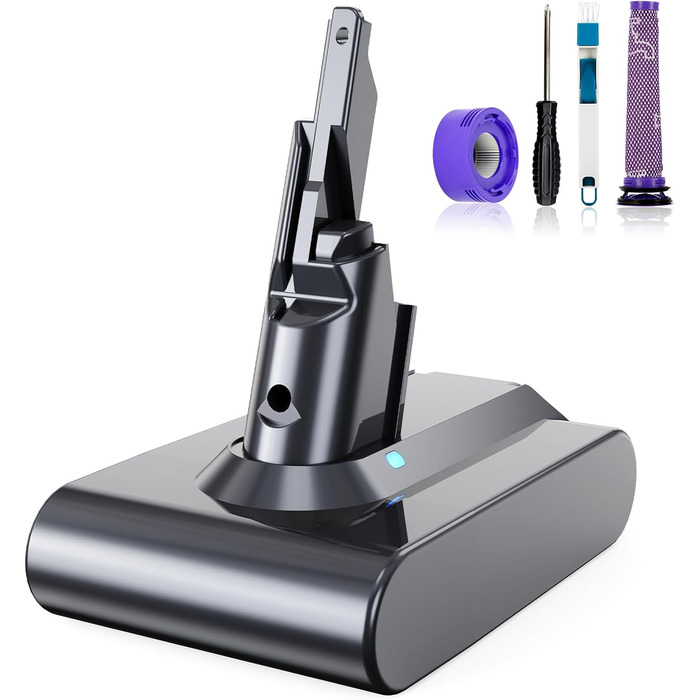 Акумулятор для пилососів Dyson DC62, DC58, DC59, DC61, DC72, DC74, SV03, SV05, SV06, SV07, SV09 (6000mAh, 2 фільтри, щітка)