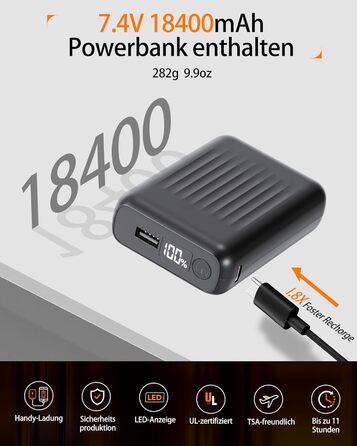 Тепла жилетка для жінок з акумулятором 18400mAh 7.4V – 8 зон нагріву, водовідштовхувальна, легка, пральна, для активного відпочинку, чорна