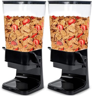 Дозатор для крупи Tokokimo, 5.5л, 2 шт., чорний - для каші, мюслі, сухофруктів
