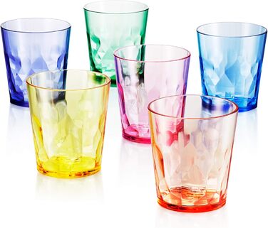 SCANDINOVIA - 400ml Unbreakable Premium Drinking Glasses - Set of 6 - Tritan Plastic Beakers - BPA Free - Dishwasher Safe - Stackable