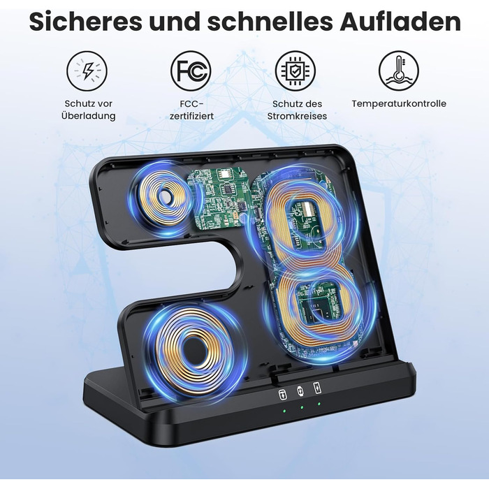 Seacosmo Бездротова зарядна станція 3-в-1, 18W для Samsung Galaxy Watch 8/7/Ultra/6/5/4/3/Pro, S24/23/22/21/Plus/Ultra та Buds