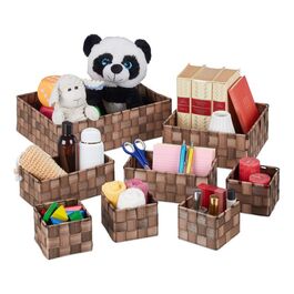 Relaxdays 8-Piece Woven Storage Basket Set