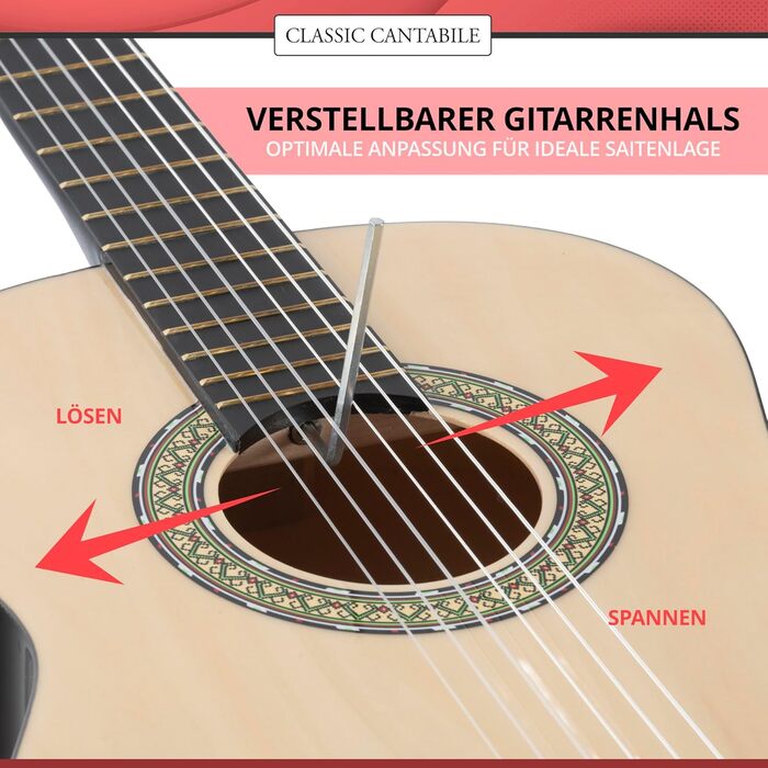 Класична гітара Cantabile AS-851-L 3/4 для лівшів – Початковий набір (сумка, CD, DVD, медиатор, струни, тюнер)