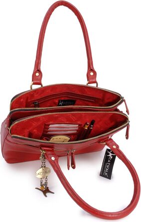 Сумка жіноча шкіряна Catwalk Collection Victoria червона, велика сумка-тоут через плече з відстібним ременем