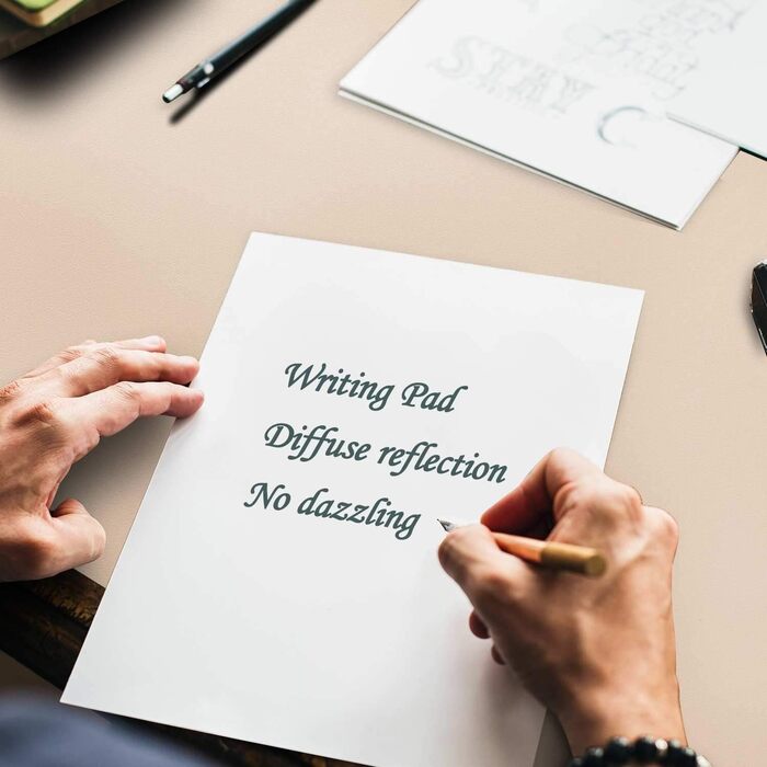 Підкладка на стіл бежева 90x43 см, килимок для миші та клавіатури, захист столу з PU шкіри, офісний/домашній