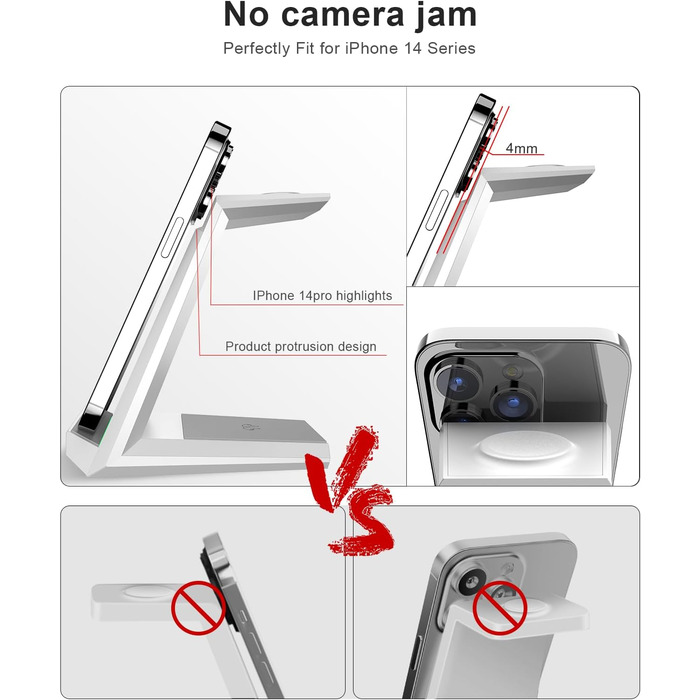 Бездротова зарядка 3-в-1 для Apple Watch, iPhone та AirPods Pro (білий)