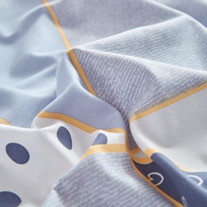 Набір постільної білизни з мармуровим малюнком 200x200, 3 частини: простирадло, 2 наволочки 80x80, мікрофібра, з блискавкою (блакитний трикутник, крапка)