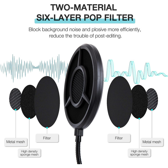 FIFINE K688 Тримач для мікрофона на підставці – кріплення для мікрофона з гнучким регулюванням, сумісний з FIFINE XLR/USB мікрофонами, з кабелеутримувачами, для запису звуку