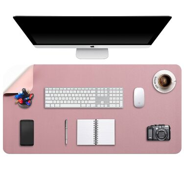 Підкладка на стіл бежева 90x43 см, килимок для миші, клавіатури та ноутбука, PU шкіра, водонепроникна, антиковзка, для дому та офісу