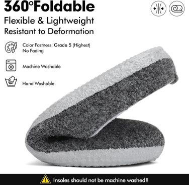 Тапочки домовими з фетру Mishansha для жінок та чоловіків, зимові, зручні, чорні, розмір 36-48