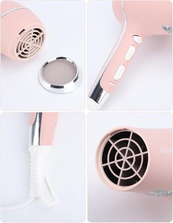 Фен Aigostar Lora рожевий 2400W з іонізацією, 3 температурні режими та 2 швидкості повітря