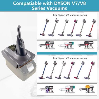 Адаптер для пилососів Dyson V7 V8 від Makita 18V Li-Ion акумулятора. Конвертер для Dyson V7 V8 Animal, Fluffy, Motorhead. (MT18V7/V8)