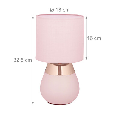 Relaxdays Table Lamp with Fabric Shade, 2-Piece Set
