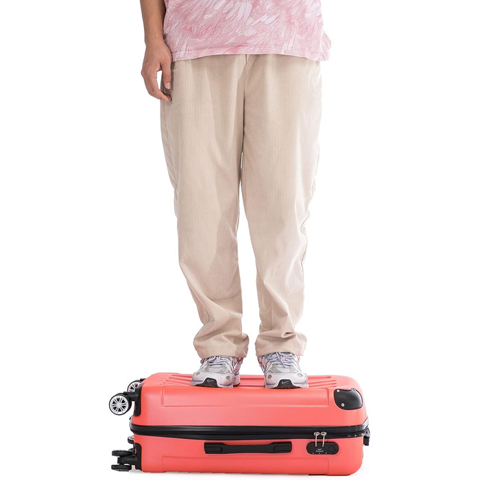 Чемодан Flexot® F-2045, 3-секційний набір, ручна поклажа, валіза на колесах, ручна поклажа, валіза-набір, валіза з твердим корпусом (L, неоново-помаранчевий)