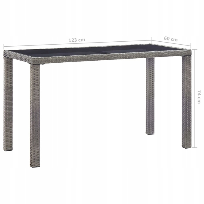 Прямокутний стіл з техноротанга vidaXL, 60 x 123 x 74 см