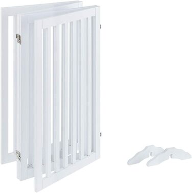 Захист для собак Unipaws: відбійник для сходів, без свердління, дерев'яне дитяче огорожа, розкладне, для каміна, з ніжками, білий (4 елементи, 91 см)