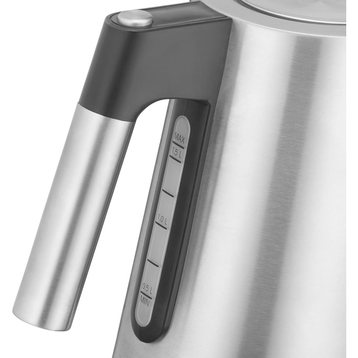 WMF Kineo Kettle with Temperature Setting, 1.6L, Scale Filter, 3000W, Live Temperature Display, Stainless Steel Matte Electric Kettle, Cromargan Single