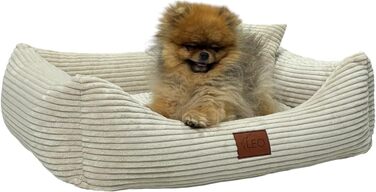 Крісло-лежанка для собак Leo4dog: зручне та миюче крісло-лежанка для собак маленьких, середніх та великих порід (Бежевий, S 67x52)