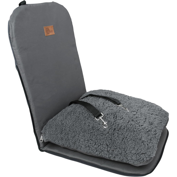 GEAR Frontera: безпечний авто-кошик для собак з регульованими повідцями та ортопедичною тканиною Тедді для передніх та задніх сидінь