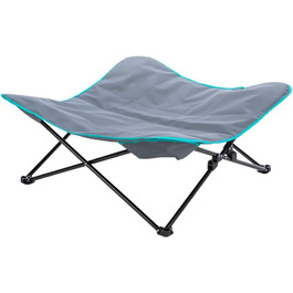Килимок для собак TRIXIE Camping - Oxford Polyester, металевий каркас, знімна наволочка, складаний, з сумкою для транспортування, 69 x 20 x 69 см, сірий/чорний, 35 кг