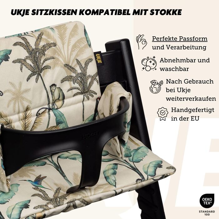 Подушка-сидіння Ukje для стільчика Stokke Tripp Trapp, водонепроникна, леопардовий принт, м'яке килимок-полотно, багато кольорів, зменшує посадку, для дитячого стільчика