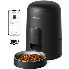 Автомат годування котів PETLIBRO з Wi-Fi, чорний, 2L, з мискою з нержавіючої сталі