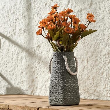 Керамічна ваза, синьо-коричневий дизайн, ваза в скандинавському стилі для декору, сучасна ваза для вітальні, спальні, кухні, передпокою, ванної кімнати (Шиферно-сірий, 17,8 см)