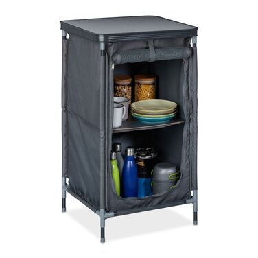 Relaxdays Camping Storage Cabinet with 2 Shelves