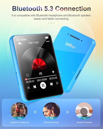 MP3 плеєр 64GB Bluetooth 5.3 HiFi з металевим корпусом, радіо FM, диктофон, сенсорний екран 2.4