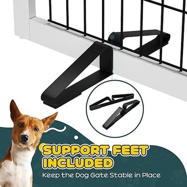 Бамбукове перегородка для тварин Semiocthome з 2 стійками, 61 см, 2 панелі. Безпечний загороджувальний забір для собак та котів, для дому та сходів.