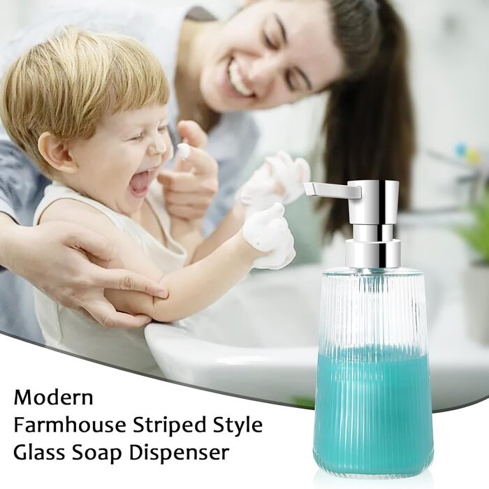 Дозатор мила скляний матовий HMJIA для кухні та ванної кімнати з помповим дозатором (прозорий)