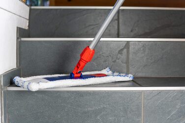 Sonty 5-Piece Replacement Mop Pad, Microfiber, Professional Mop 40cm White with Blue Stripes (5)