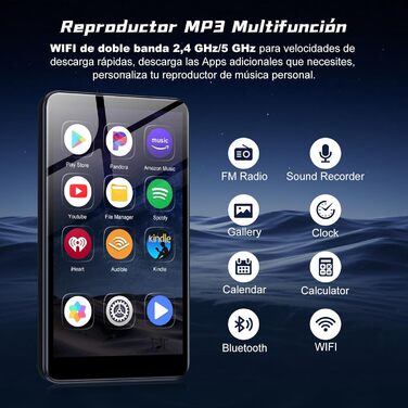 MP3 плеєр 32GB з Bluetooth 5.3, HiFi звук, для дітей, чорний (M9) - портативний музичний плеєр з еквалайзером, FM-радіо, підтримкою TF-карти до 128GB та навушниками
