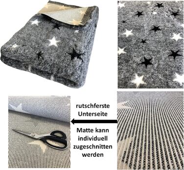 Килимок для собак Elropet Premium 30mm, антиковзаючий, для маленьких та великих собак, Vet Bed, розмір S (80x50 см), сірий зірки