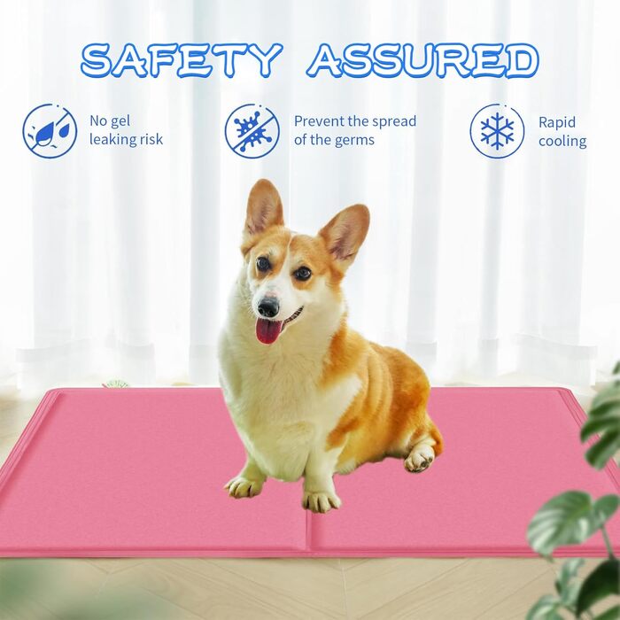 Килимок охолоджуючий для собак та котів, самоохолоджуючий, 50x40 см, з нетоксичним гелем (рожевий)