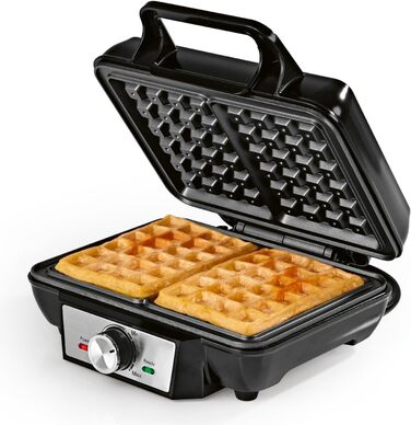 Gourmetmaxx Belgian Waffle Maker - 1000W - Non-Stick - Even Heat Distribution - 2 Waffle Plates