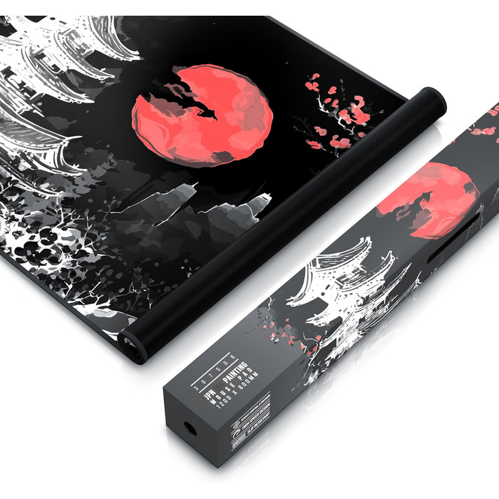 Килимок для миші Titanwolf XXXL 1200x600mm з мотивом Японського живопису (чорний)