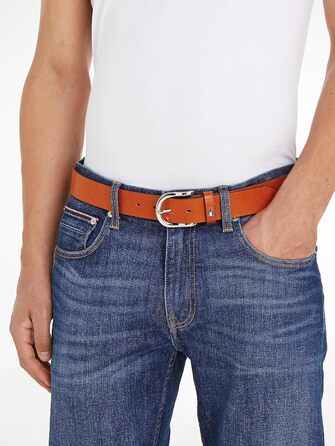 Ремінь жіночий Tommy Hilfiger New Danny шкіряний (100, коричневий (коньяк))