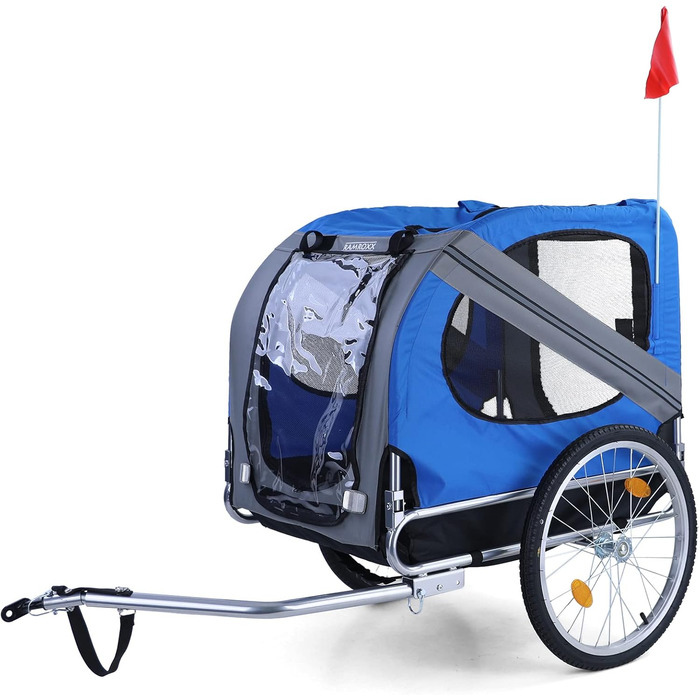 Причіп для велосипеда для собак, складний, до 40 кг, сірий/блакитний