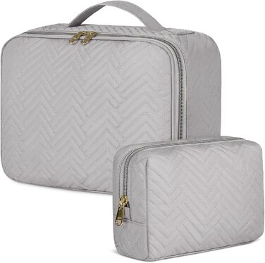 IGOLUMON Косметичка для жінок, велика водонепроникна сумка для макіяжу на 2 шт. (сіра)