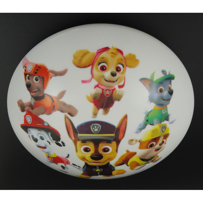 Дитяча стельова лампа Paw Patrol, пластик, E27, 36 см, для дітей, Маршал, Чейз, Скай