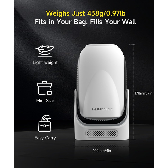 Портативний проєктор Magcubic Mini Beamer 4K з Android 11, Bluetooth 5.0, WiFi Dualband та автоматичною корекцією трапеції