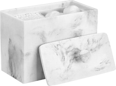 Органайзер для ватних паличок та дисків Luxspire з 2 відсіками, білий. Косметичний контейнер для зберігання ватних паличок, дисків та інших дрібниць.