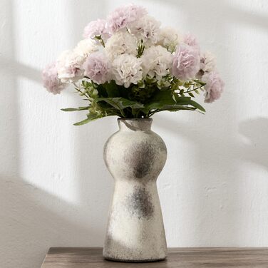 Керамічна ваза, блакитно-коричневий дизайн, ваза в скандинавському стилі для декору, сучасна ваза для вітальні, спальні, кухні, передпокою, ванної кімнати (натуральний коричневий, 20 см)