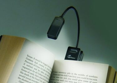 LED лампа для читання з кліпсою для Kindle, чорна - для книг, планшетів, нічник