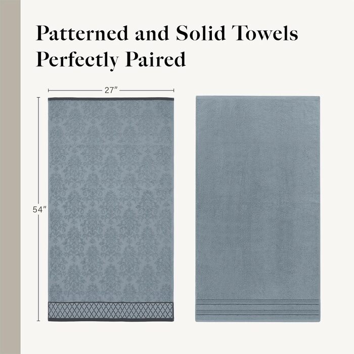 Набір рушників Pacific Coast Textilien Damast Jacquard з бордюром, 100% бавовна, світло-блакитні, 8 шт.