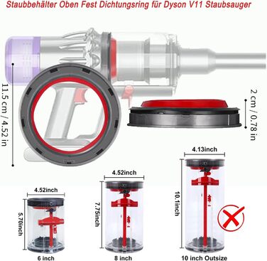 Електрична насадка для миття підлоги Dyson V12 Detect Slim / V10 Slim, зйомний бак та 6 змінних мопів + 1 контейнер для пилу (сумісна з V11)